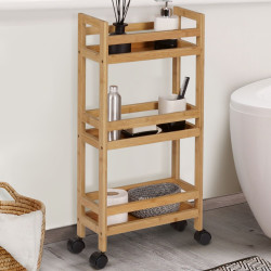 Aparador de bambú con ruedas, 3 niveles - BEA | IdMarket