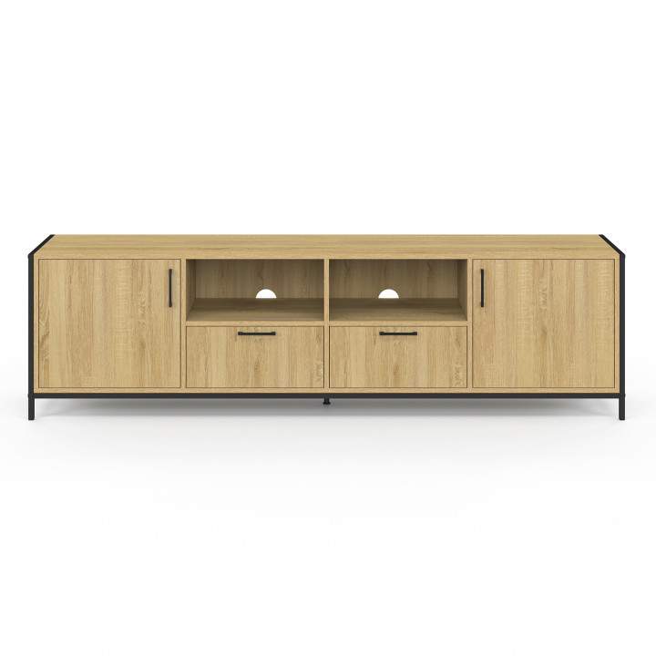Mueble TV 180 cm 2 puertas 2 cajones diseño industrial - DETROIT | IdMarket