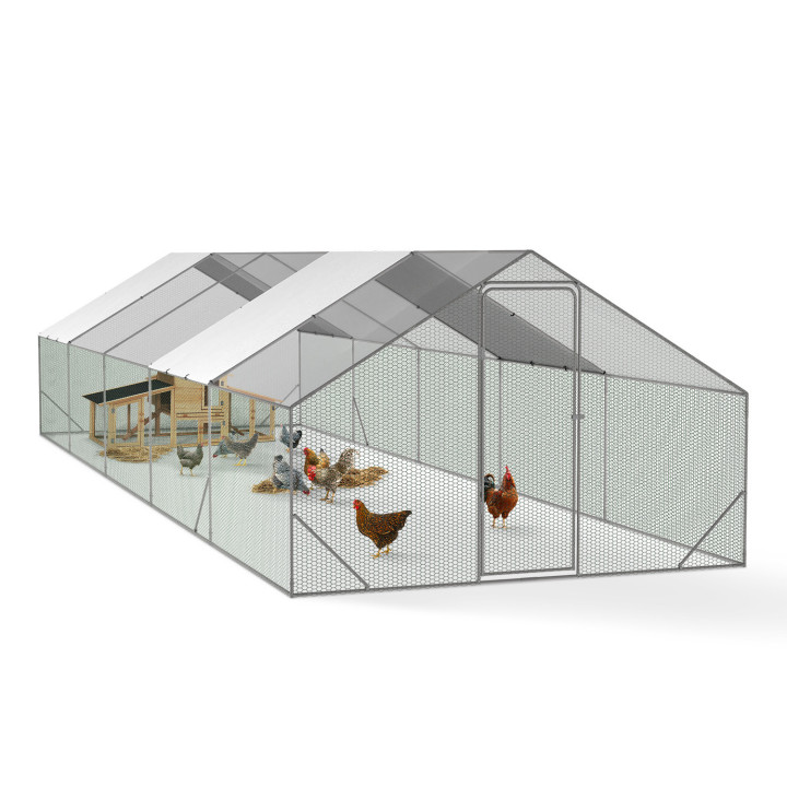 Recinto gallinero 30m ² parque de malla de alambre de acero galvanizado |IDMarket