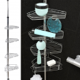 Etagère d'angle de douche télescopique en acier inoxydable