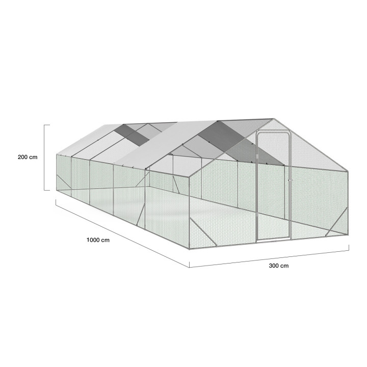 Recinto gallinero 30m ² parque de malla de alambre de acero galvanizado |IDMarket