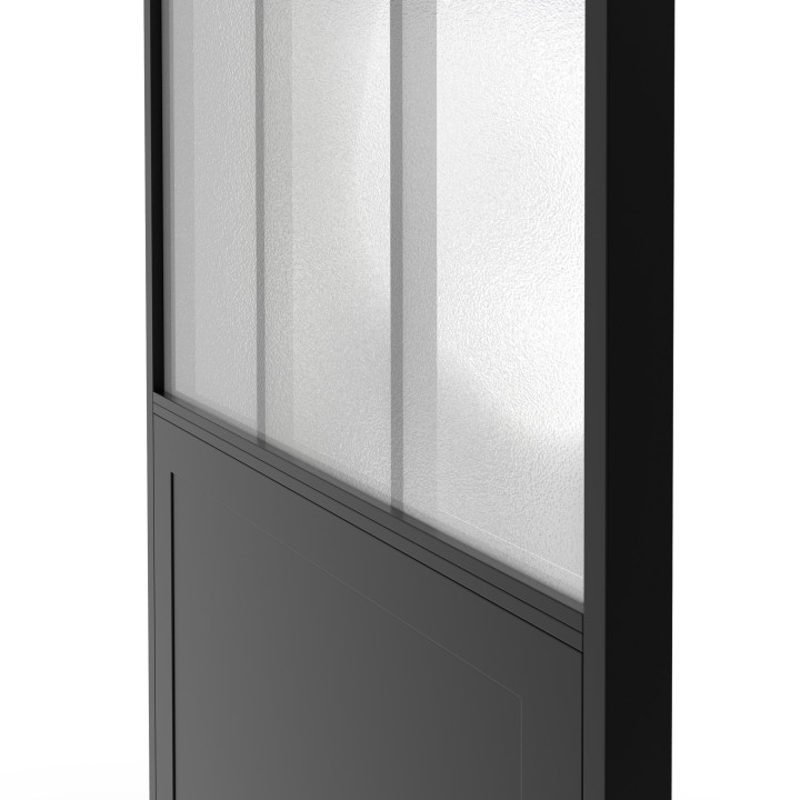 Kit puerta corredera 83 cm cristal templado esmerilado, metal | IdMarket