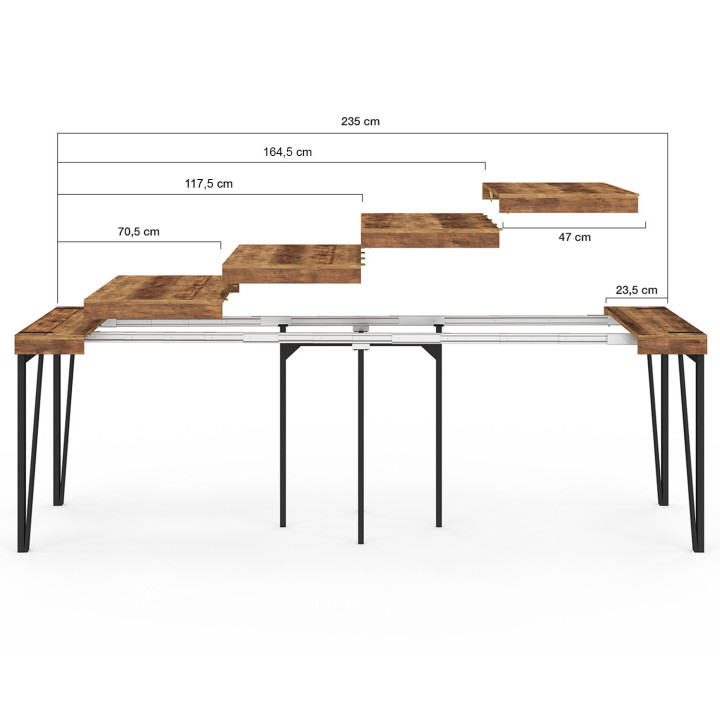Consola para 10 personas 235 cm diseño industrial - AUSTRIA | IdMarket