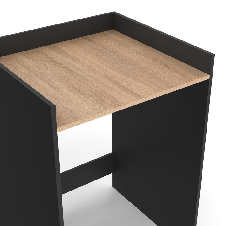 Meuble armoire pour machine à laver ou sèche linge WALLIS noir et hêtre