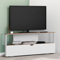 Eck-TV-Möbel 100 cm aus Holz und Weiß - ELI | IDMarket
