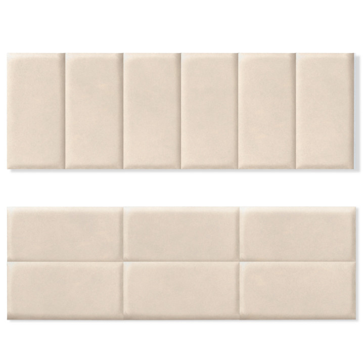 ¡Lote de 6 paneles de pared beige efecto ante para cabecero de 180 cm - YUMA | Zen Cart! IDMarket