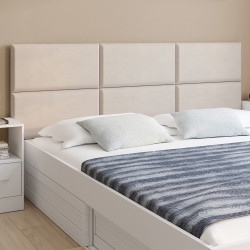 ¡Lote de 6 paneles de pared beige efecto ante para cabecero de 180 cm - YUMA | Zen Cart! IDMarket