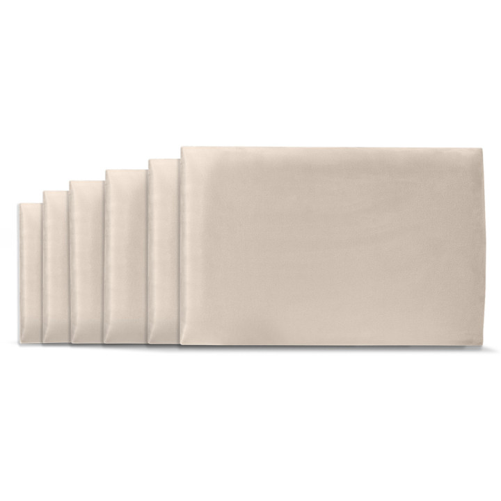 ¡Lote de 6 paneles de pared beige efecto ante para cabecero de 180 cm - YUMA | Zen Cart! IDMarket