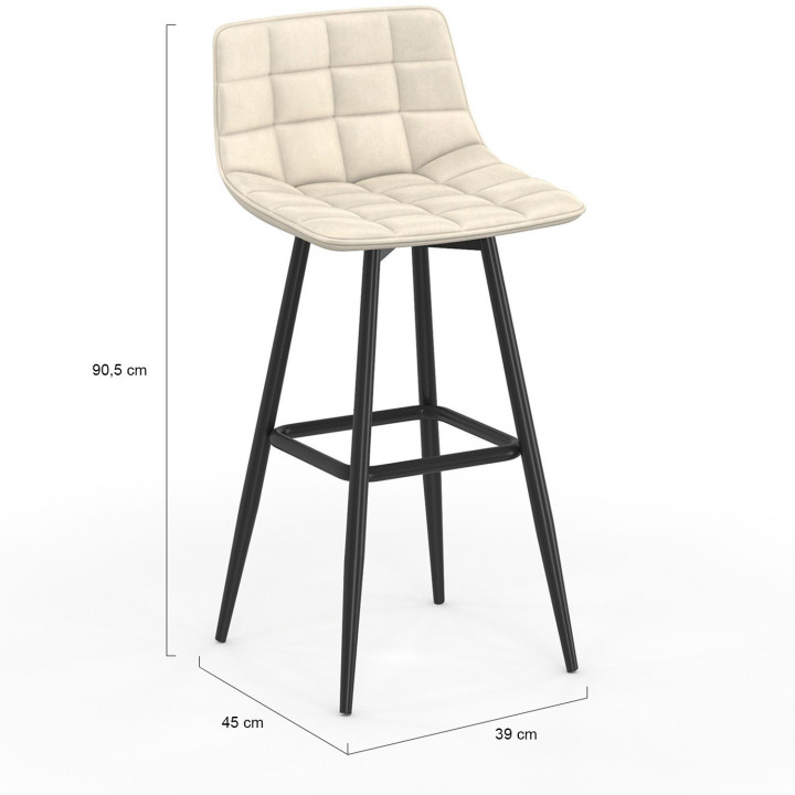 Moderne beige Barhocker - 4er Set - MADY | ID Market