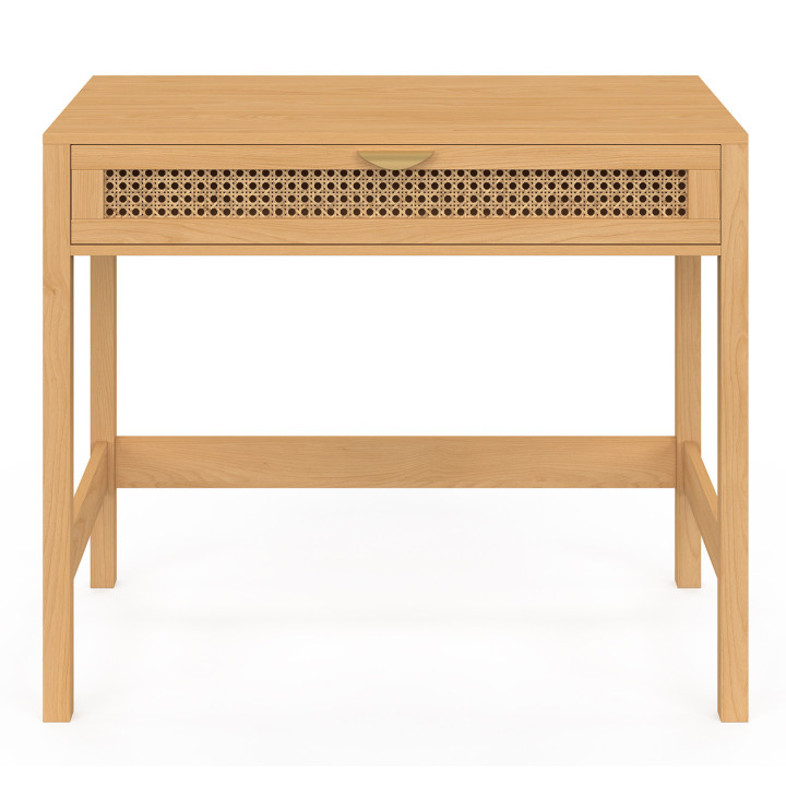 Bureau 1 tiroir EDHEN bois et cannage Bureau 1 tiroir EDHEN bois et cannage