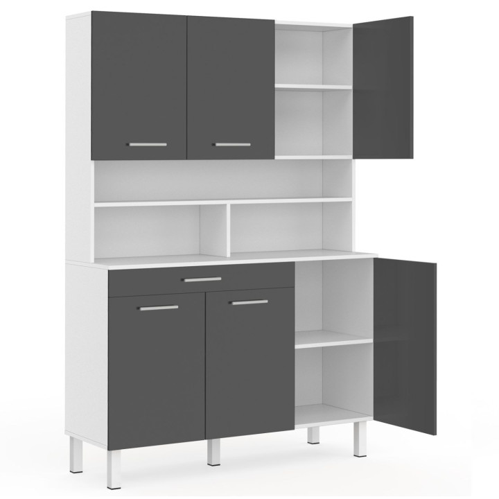 Servieskast keuken 120 cm grijs en wit - CINA | ID Market