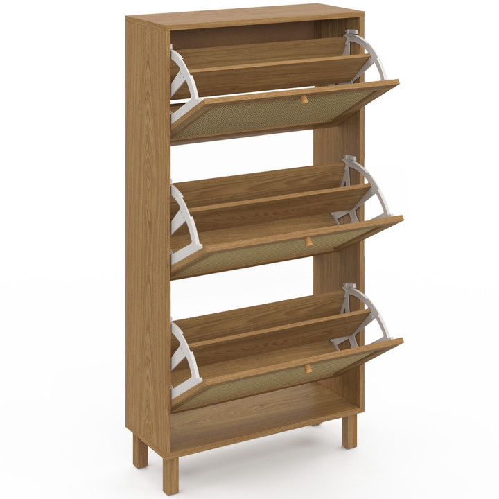 Tweedeurs vintage schoenenkast met 3 deuren - HANAE | ID Market