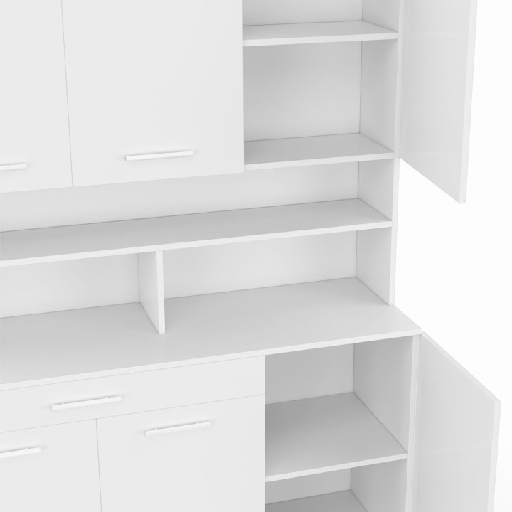 Sideboard Küche Geschirrschrank weiß glänzend 120 cm günstig - CINA | ID Market