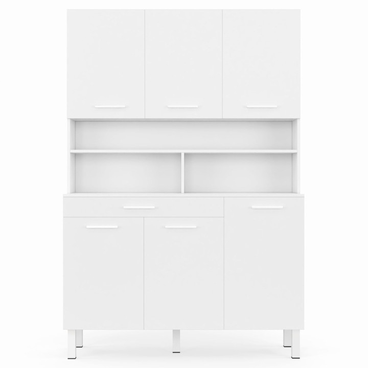 Cómoda de cocina blanca brillante de 120 cm - CINA | ID Market