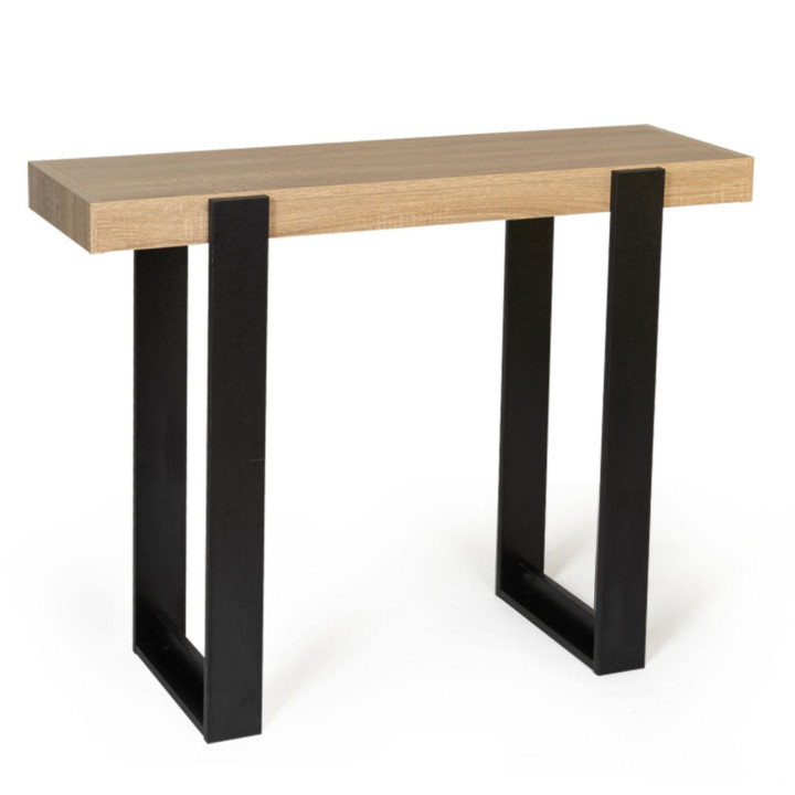 Günstige Konsole für den Eingangsbereich in Schwarz und Holz - PHOENIX | ID Market