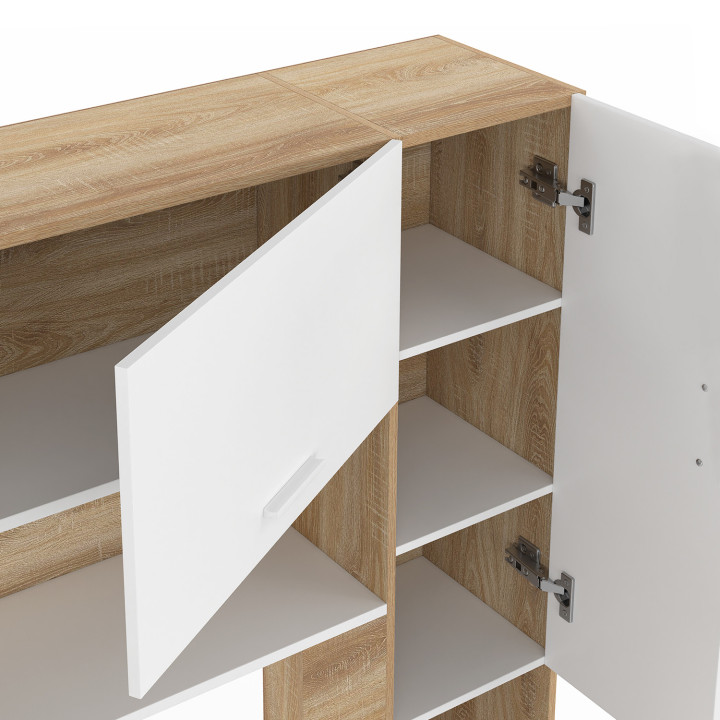 Cubrecama 226 cm con madera y almacenaje blanco - BRIDGET | IdMarket