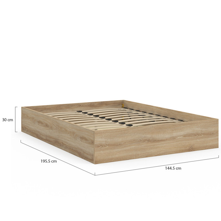 Letto matrimoniale SANDSIDE con base in faggio 140 x 190 cm