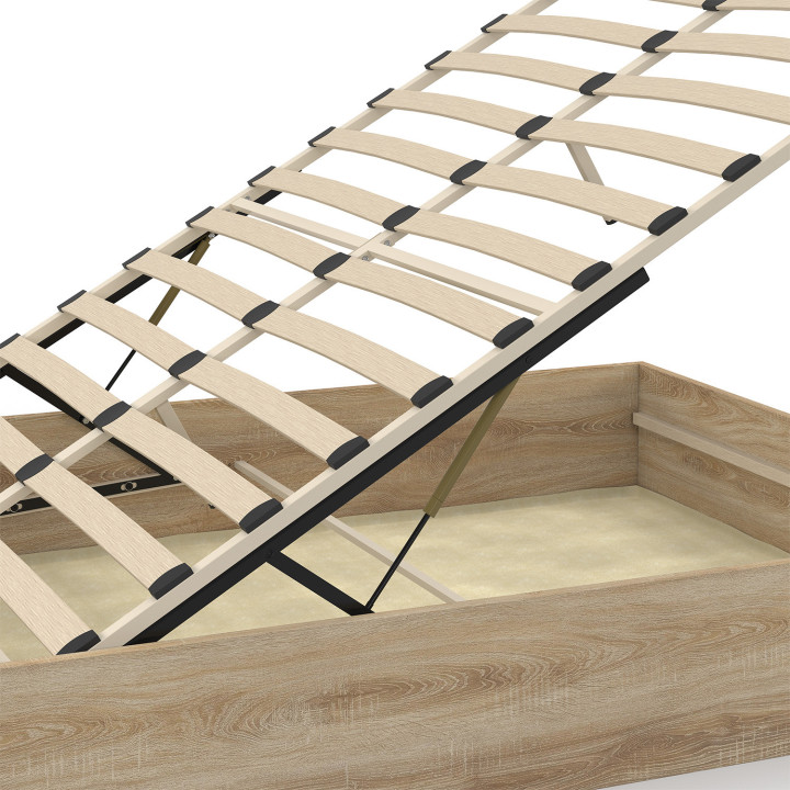 Cama arcón doble SANDSIDE con somier de haya de 140 x 190 cm