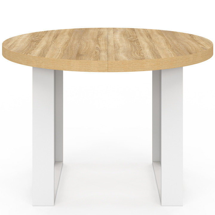 PHOENIX ronde eettafel voor 4 in hout en wit 110 cm