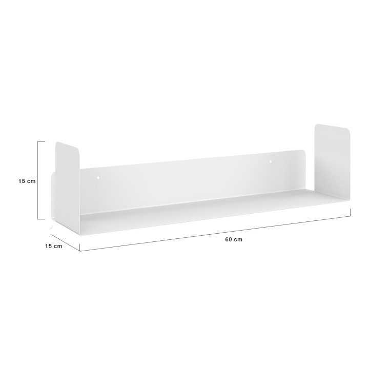 Juego de 4 estantes 60x15 cm para libros blancos - METRA | IdMarket