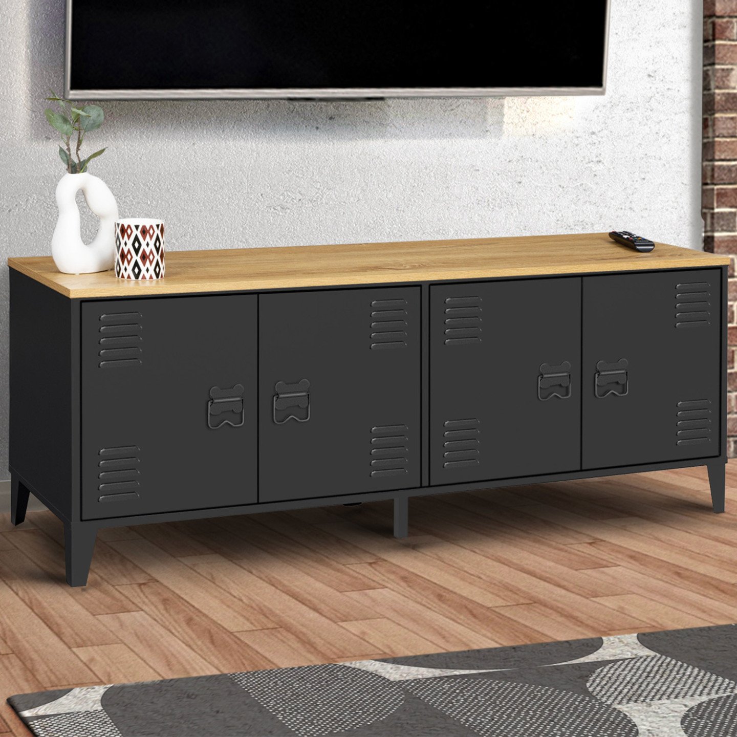 Buffet Industriel en Métal avec Rangement