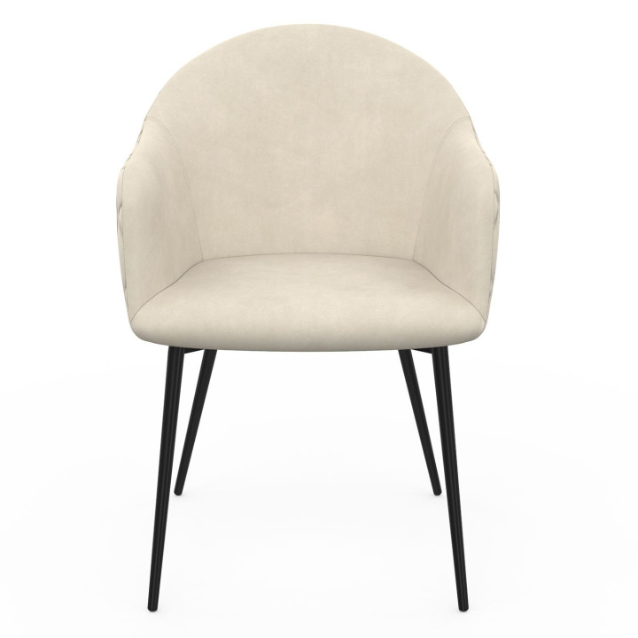 Fluwelen tafelfauteuil beige - set van 2 - MOLY | ID Market