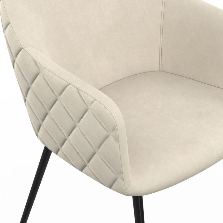 Poltrone da tavolo in velluto beige - set di 2 - MOLY | ID Market