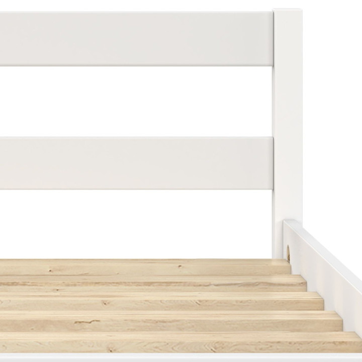 Eenpersoonsbed 90 x 190 cm met witte houten lattenbodem - HARPER | IdMarket