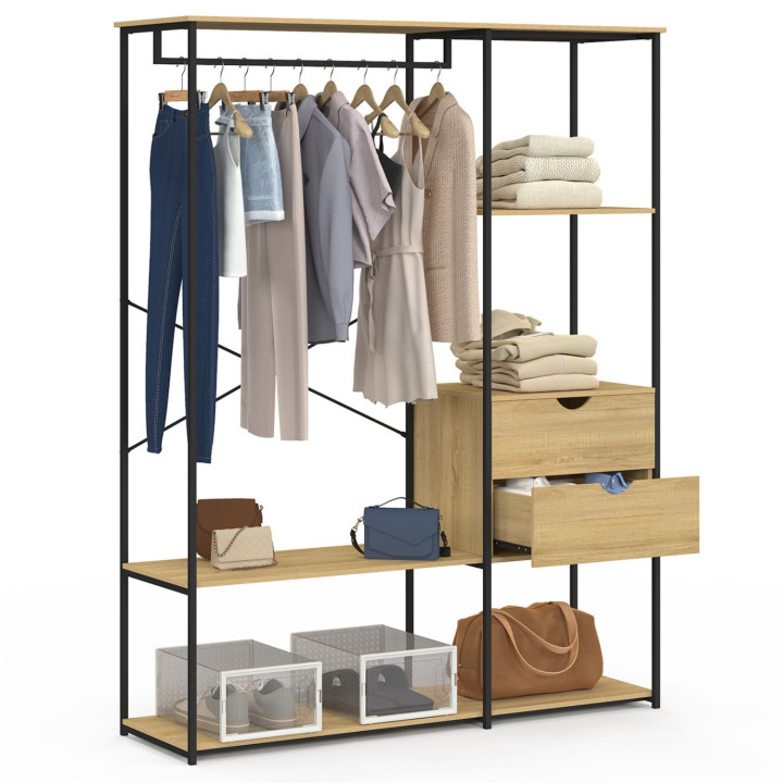 Armadio con ripiani e 2 cassetti L. 130 cm DETROIT design industriale