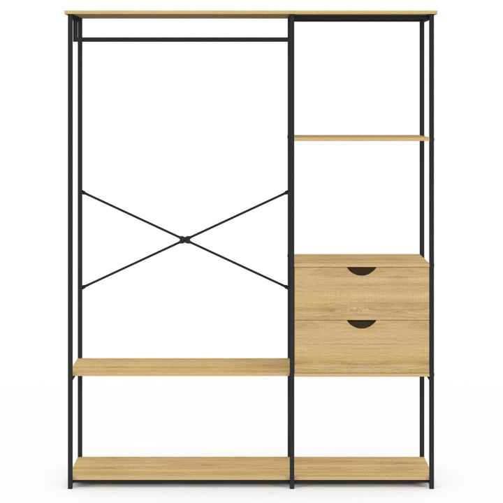 Armadio con ripiani e 2 cassetti L. 130 cm DETROIT design industriale