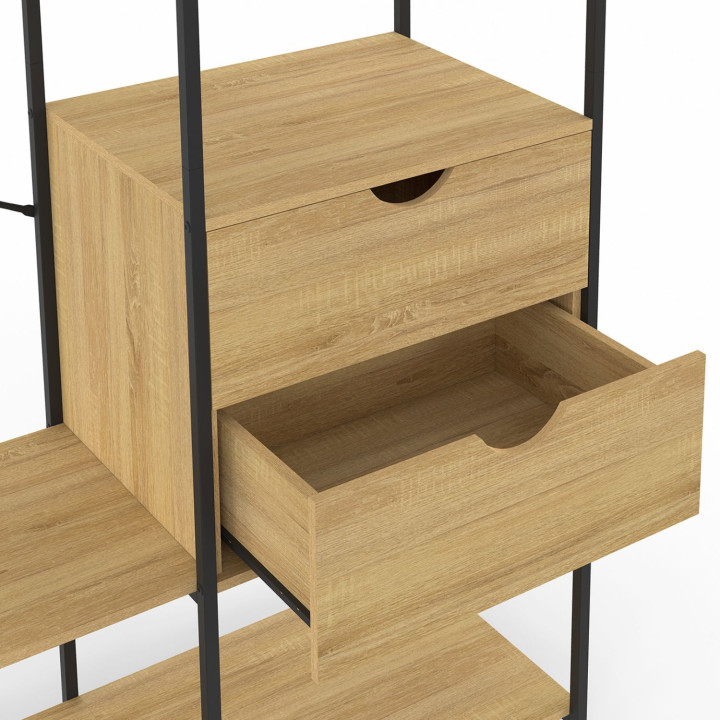 Armadio con ripiani e 2 cassetti L. 130 cm DETROIT design industriale