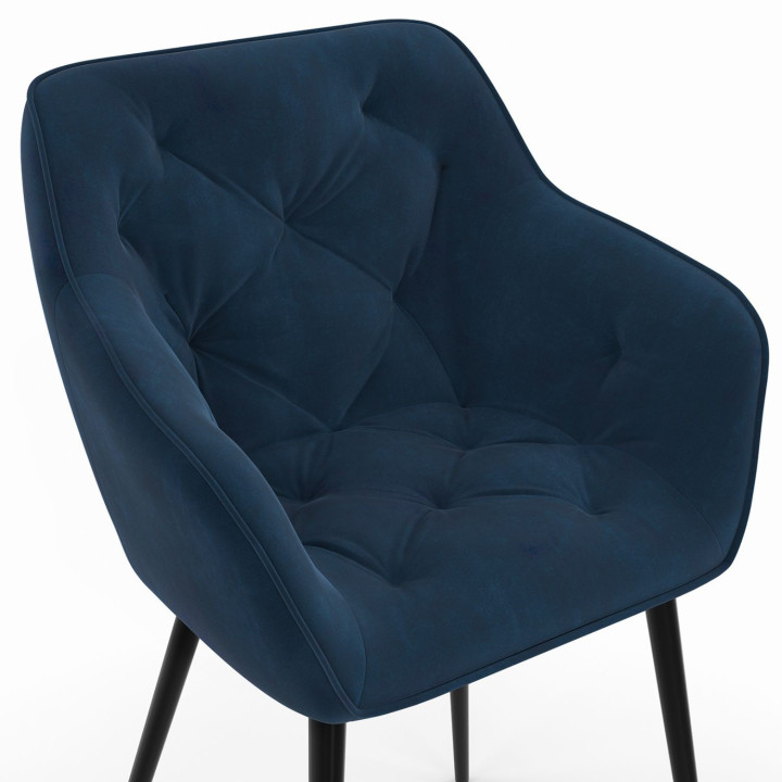 Lot de 6 chaises POLGA capitonnées gris foncé pour salle à manger