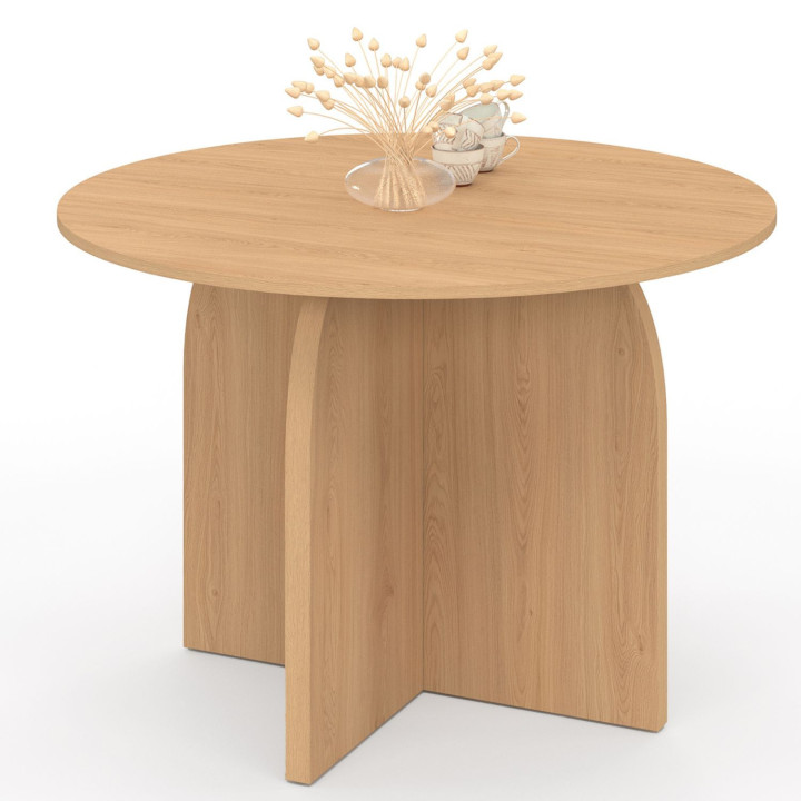 Table à manger ronde ABY 6 personnes hêtre 110 cm