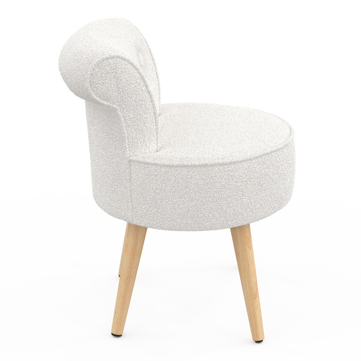 Sillón Crapaud de rizo blanco | IdMarket