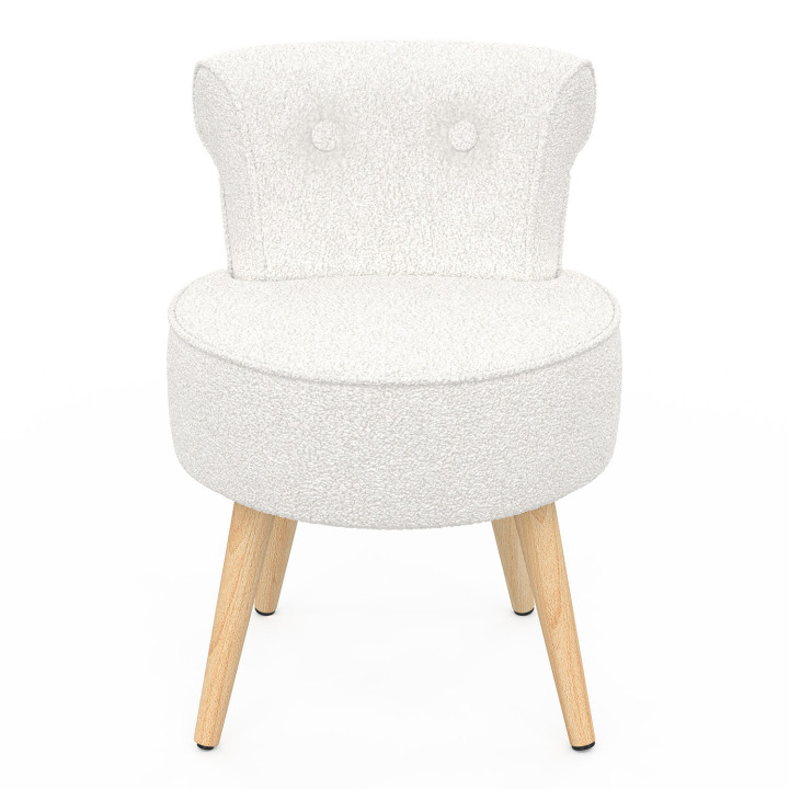 CRAPAUD fauteuil in witte badstof
