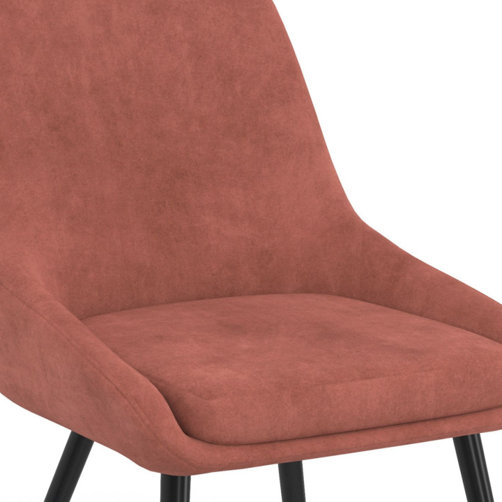 Set di 4 sedie THALYA in velluto terracotta con braccioli