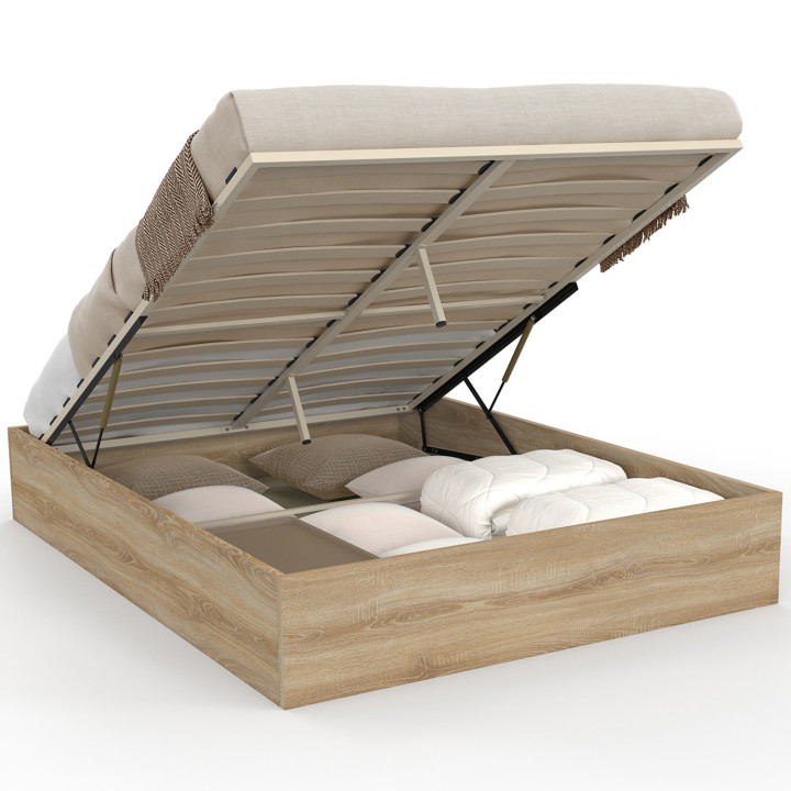 Letto matrimoniale SANDSIDE con base in faggio 140 x 190 cm