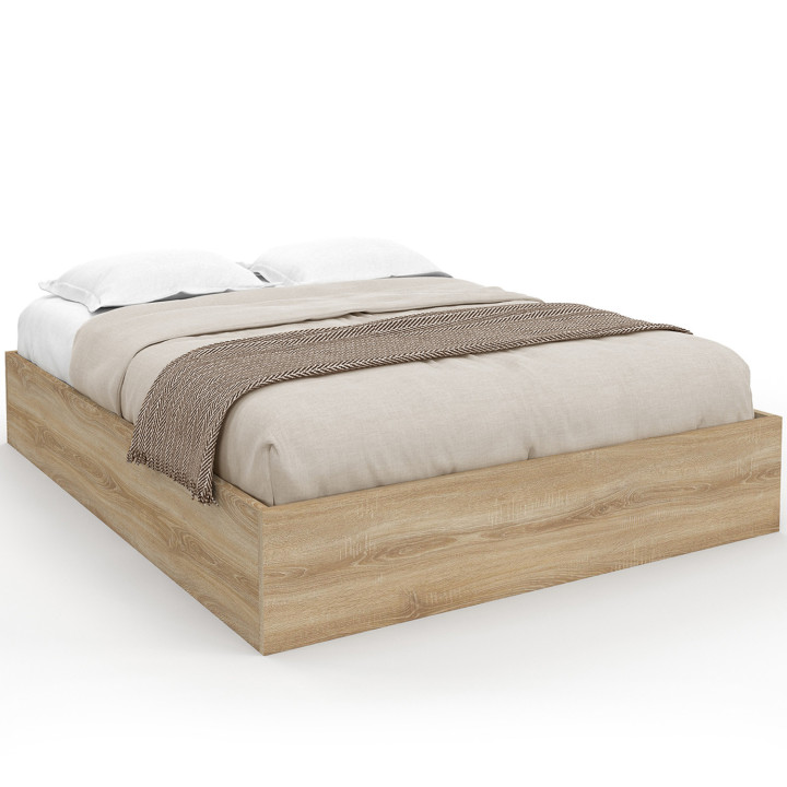 Letto matrimoniale SANDSIDE con base in faggio 140 x 190 cm