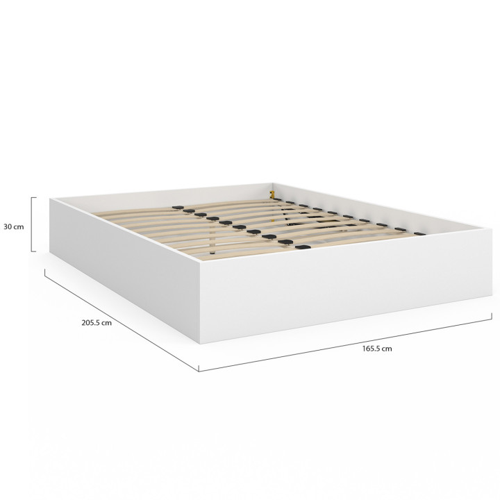 Tweepersoonsbed met boxspring 160 x 200 cm wit - SANDSIDE | IdMarket