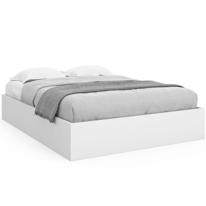 Letto matrimoniale con box spring 160 x 200 cm bianco - SANDSIDE | IdMarket