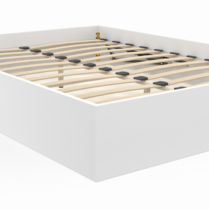 Doppelbett mit Bettkasten und Lattenrost 160 x 200 cm weiß - SANDSIDE | IdMarket