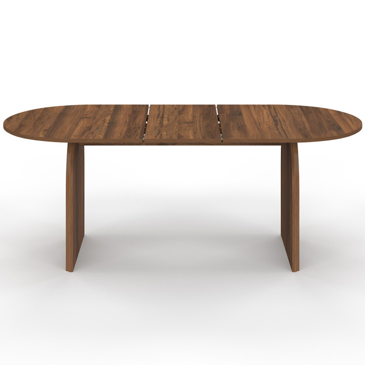 Uitschuifbare japandi ovale eettafel EDITH 6-10 personen walnoot 160 - 200 cm