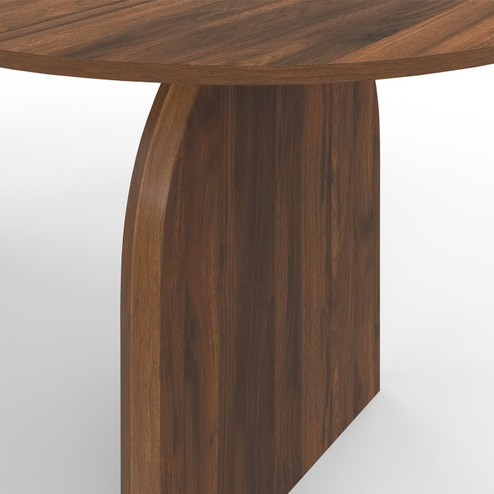 Uitschuifbare japandi ovale eettafel EDITH 6-10 personen walnoot 160 - 200 cm