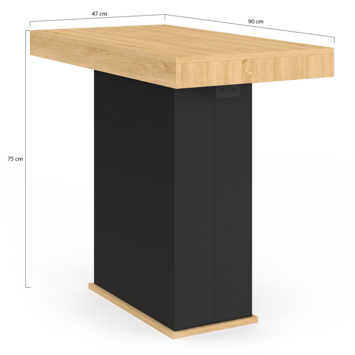 Table console extensible EDEN 14 personnes 300 cm bois et noir