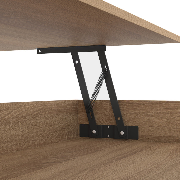 Tavolino rettangolare alzabile in legno e bianco ELIAD