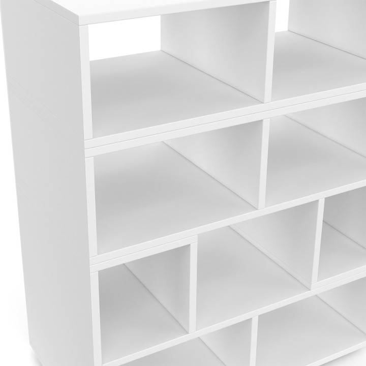 Porta TV multifunzione a 3 moduli LEONARD bianco e effetto legno