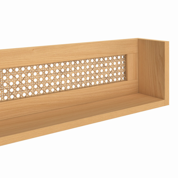 Juego de 3 estantes de pared de madera y caña 60/45/30 cm - EDHEN | IdMarket