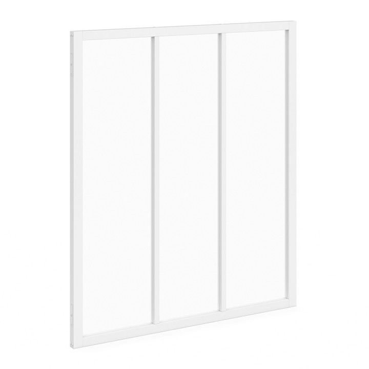 Metallo bianco e vetro temperato Tetto a 3 vetri L. 93 x H. 108 cm | IdMarket