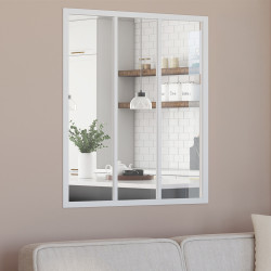 Wit metaal en gehard glas Dak met 3 ruiten B. 93 x H. 108 cm | IdMarket