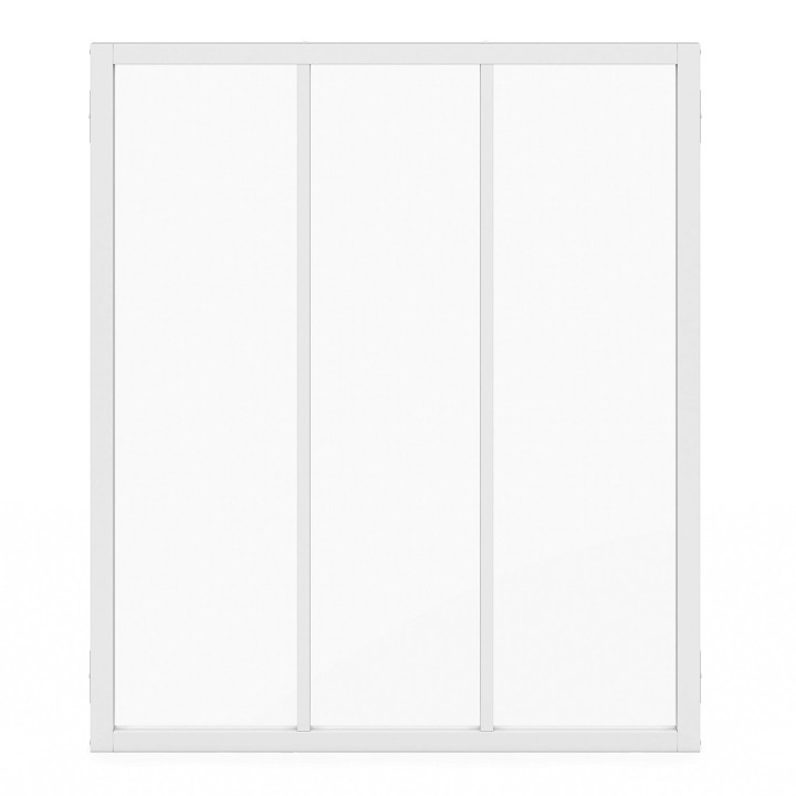 Atelierüberdachung mit 3 Glasscheiben B. 93 x H. 108 cm aus weißem Metall und gehärtetem Glas | IdMarket